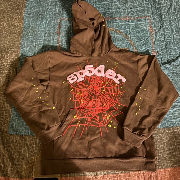 Sp5der Web Hoodie Brown - Picture 2 of 4
